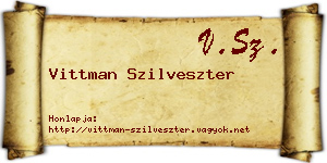 Vittman Szilveszter névjegykártya